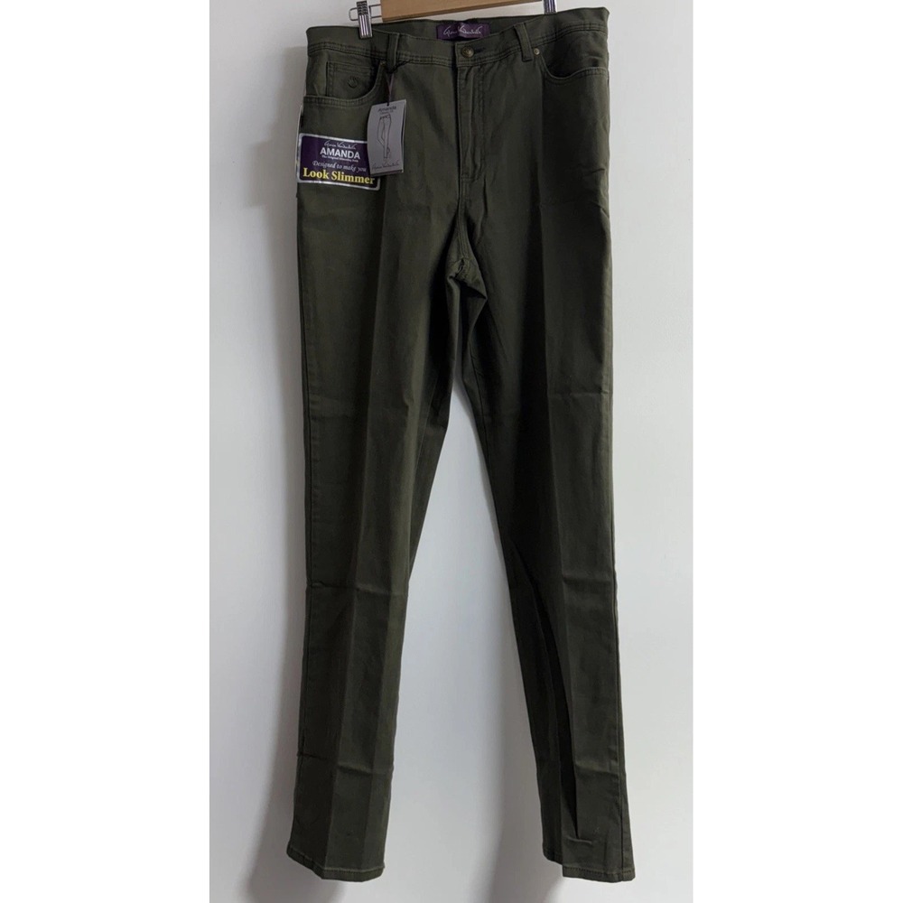 New Gloria Vanderbilt Amanda tapered leg Ultra Tall Olive Green Classic Fit